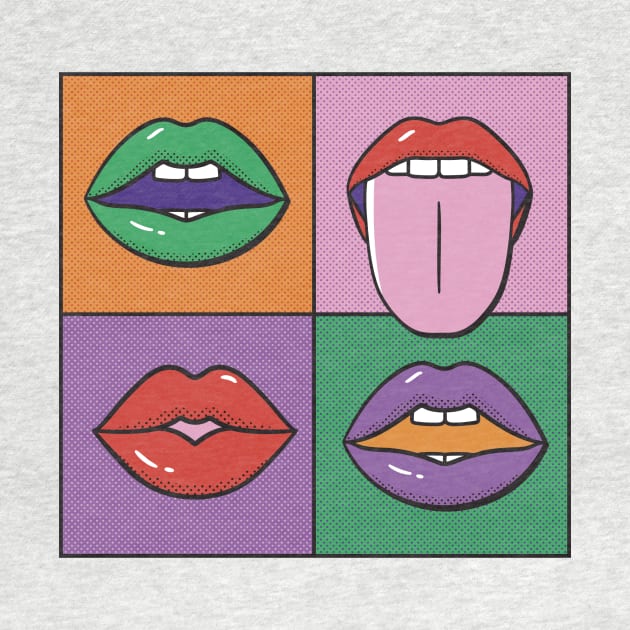 Pop Art Mouths Painting by ExelanArt